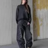 Baggy Jeans for Men Y2k Hip Hop Distressed Retro Black Pants Oversized Embroidery Harajuku Gothic Wide Leg Trousers Streetwear - 图片 6