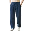 Men's Beach Pants Joggers Streetwear Cotton Linen Sweatpants Casual Pants Hawaiian Vacation Loose Summer Long - 图片 2